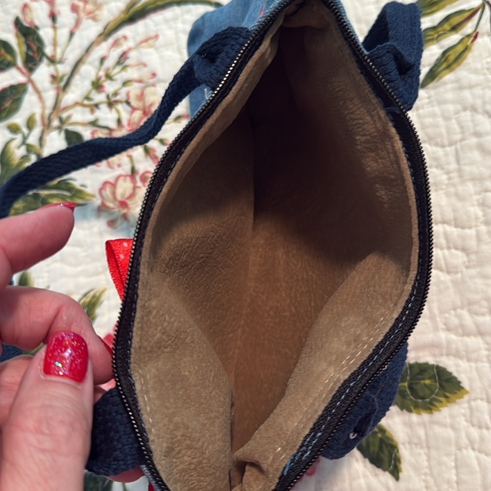 ☃️Snowman denim small bag purse handcraft Dixie Bags Like New - Picture 5 of 7